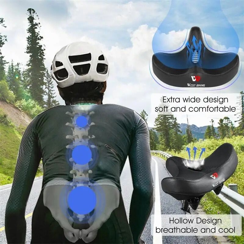 Extra Wide Ergonomic Bike Seat with Memory Foam – Pain-Free Comfort for Long Rides
