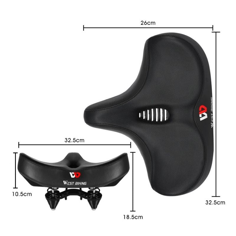 Extra Wide Ergonomic Bike Seat with Memory Foam – Pain-Free Comfort for Long Rides