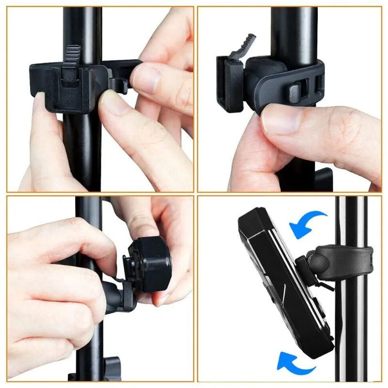 Step-by-step guide to install bike turn signal on seat post.