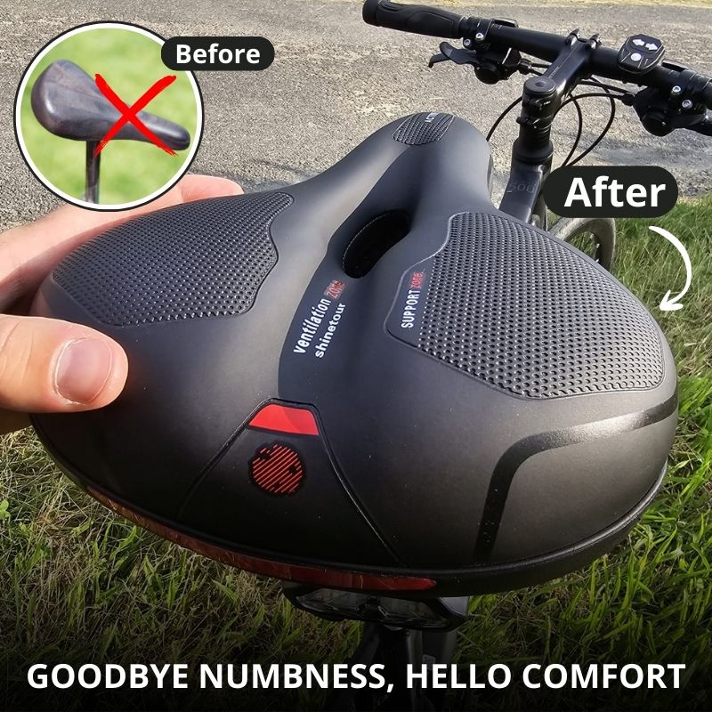 Comfort Bike Seat – Pain-Free Support with Rear Light & Cover
