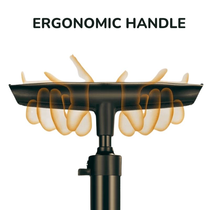 Close-up of ergonomic pump handle – comfortable two-hand grip