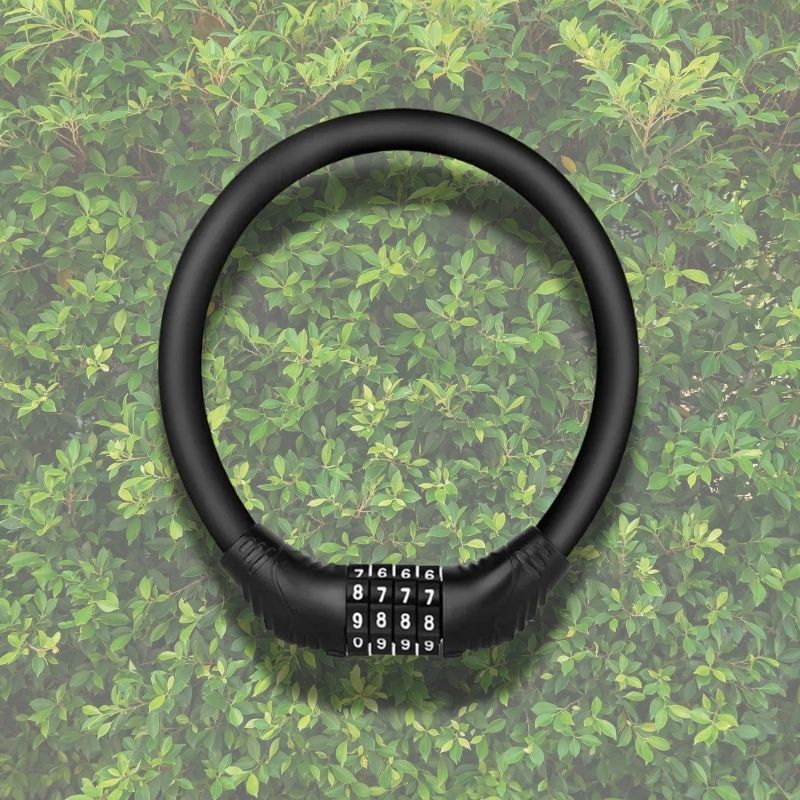 Bright black cable bike lock – visible and theft-deterrent design