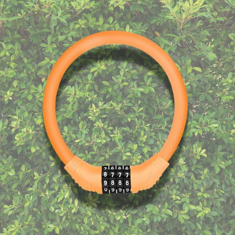 Bright orange cable bike lock – visible and theft-deterrent design