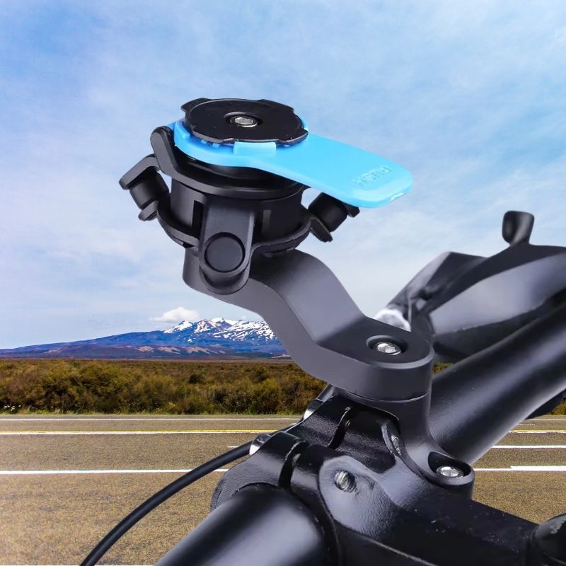 Universal bike phone holder with adapters, ready to mount on any handlebar.