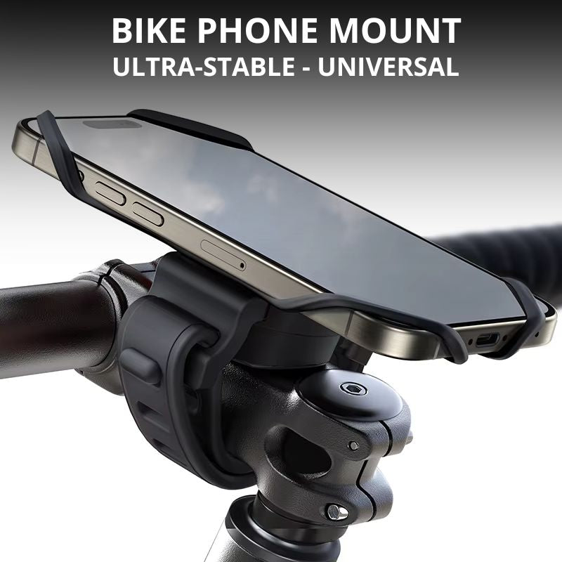 Side view of bike phone mount – shock-absorbing and sleek design