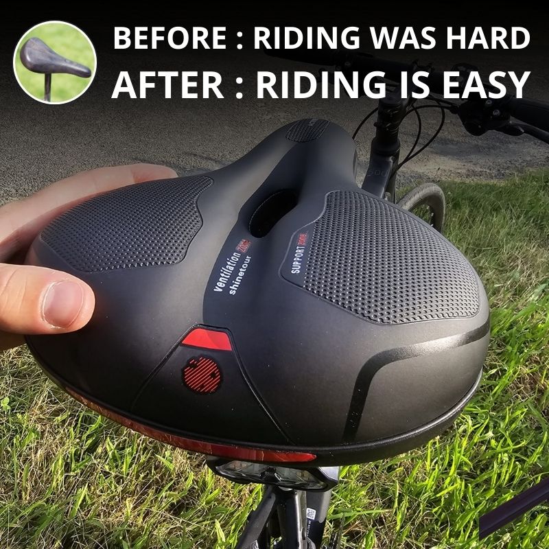 Before and after comfort with upgraded bike saddle