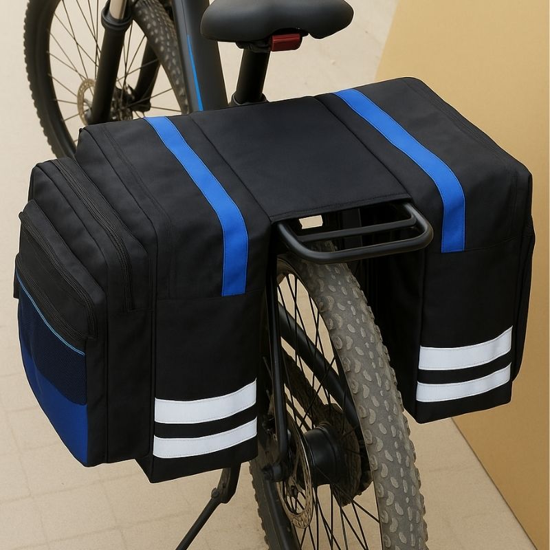 Large-capacity pannier bags for groceries and gear