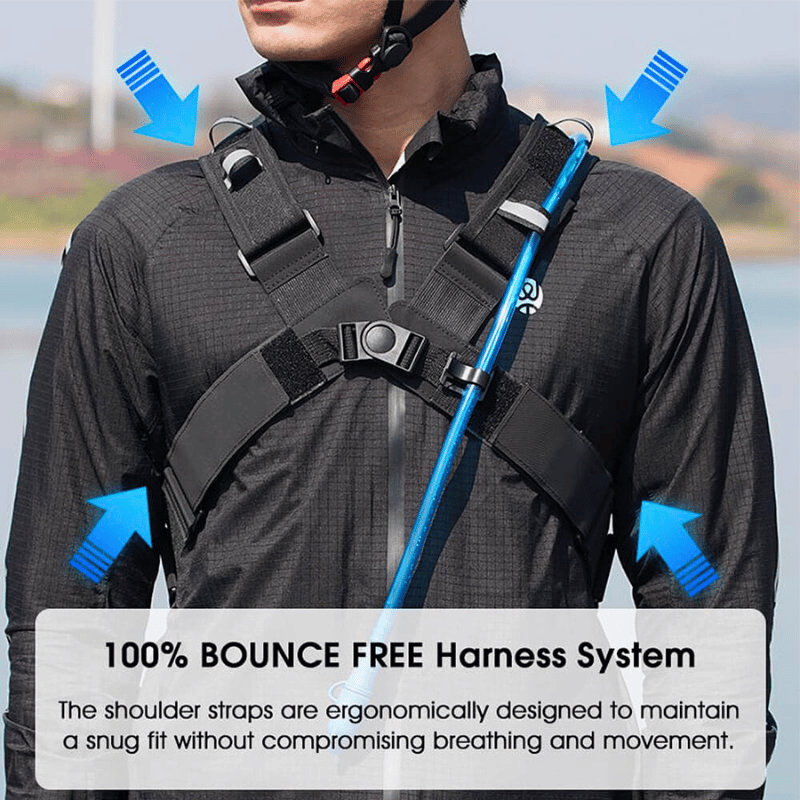 Internal view of hydration bladder system inside backpack