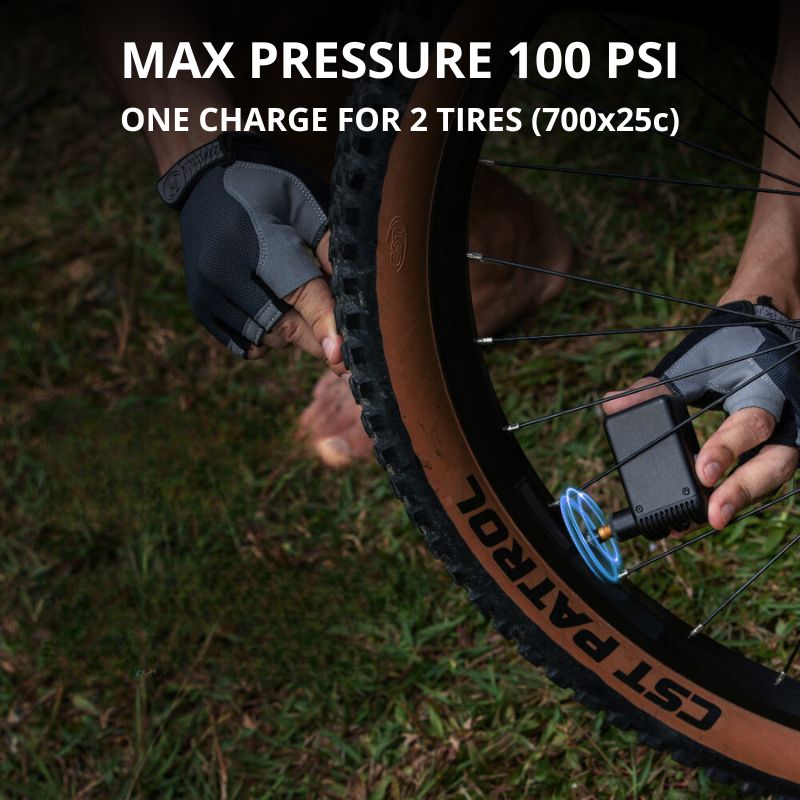 Max pressure 100 PSI – inflating 700x25c tires with Nexxper pump