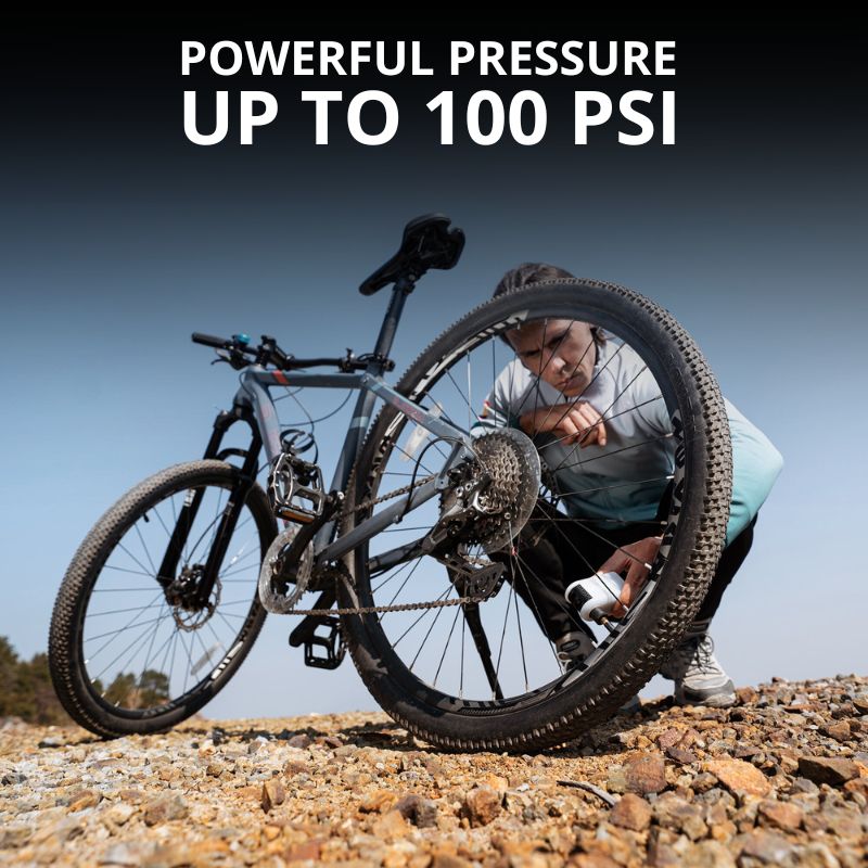Powerful pressure up to 100 PSI – outdoor cycling usage