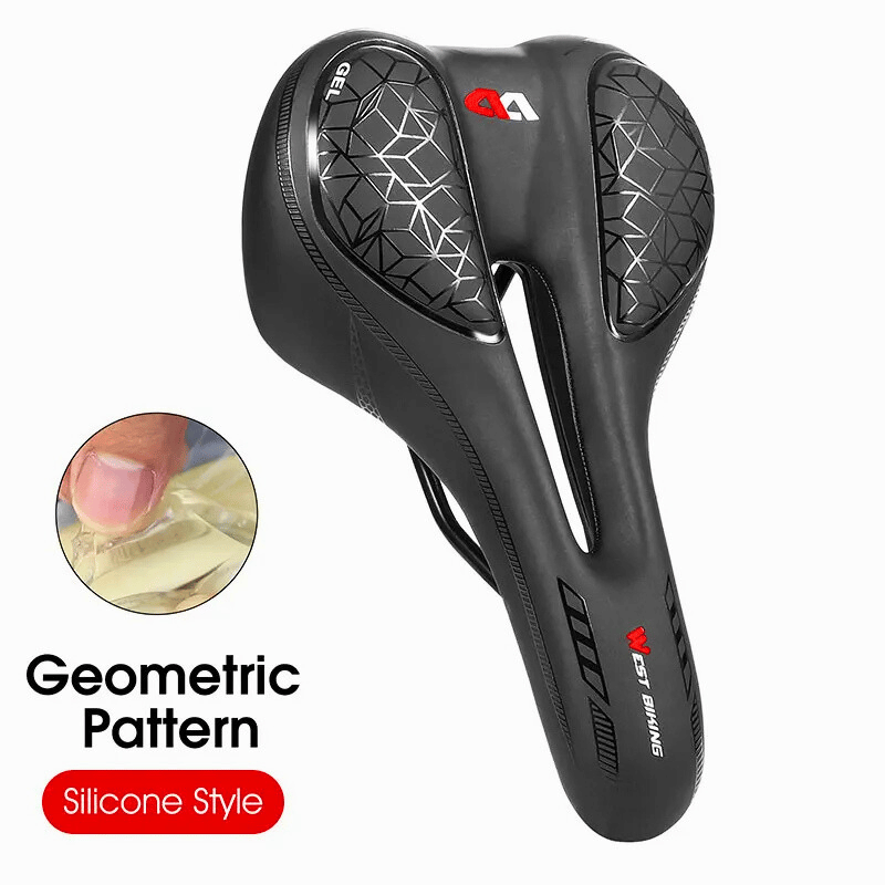 High-density foam bike seat shown on road bike