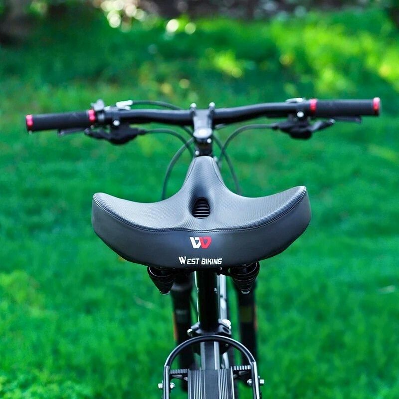 Extra Wide Ergonomic Bike Seat with Memory Foam – Pain-Free Comfort for Long Rides