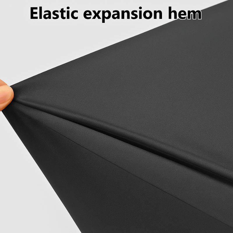 Close-up of the elastic zipper design – highlights the full-length zip for easy bike installation.
