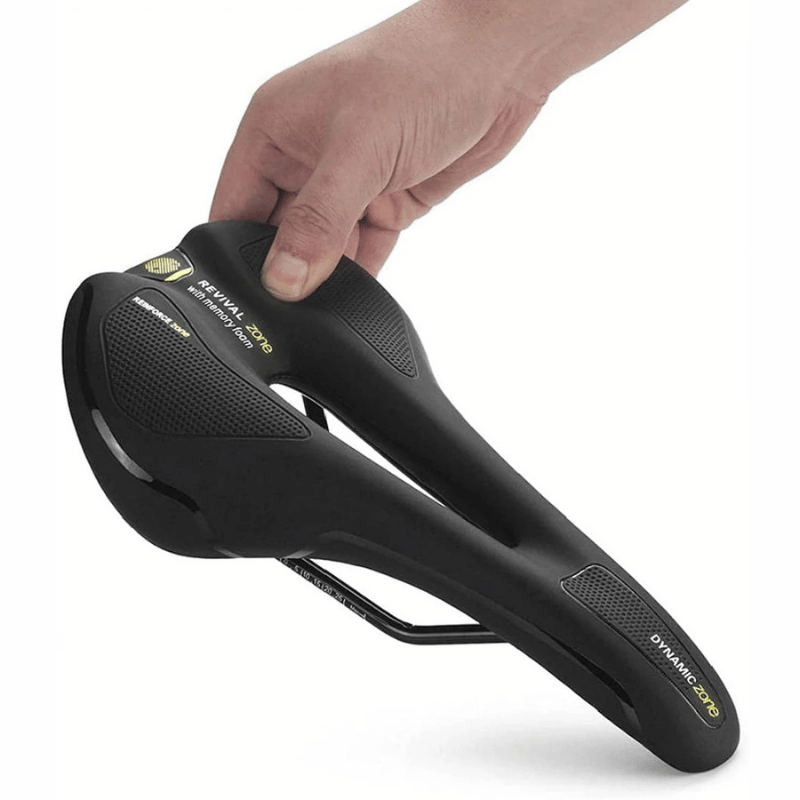 Breathable ergonomic bike seat in motion