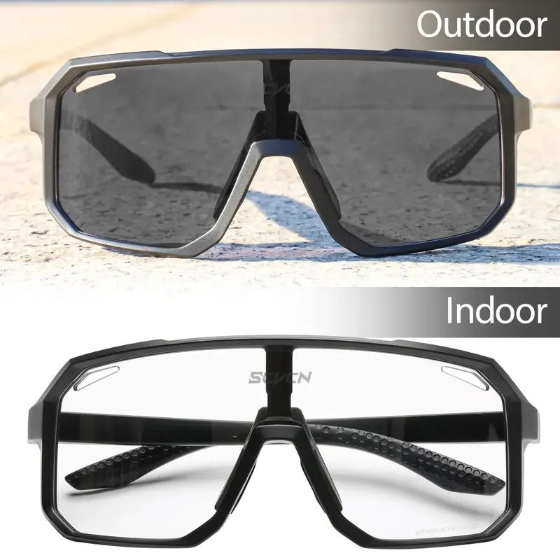 Before-after lens color comparison in indoor and outdoor settings
