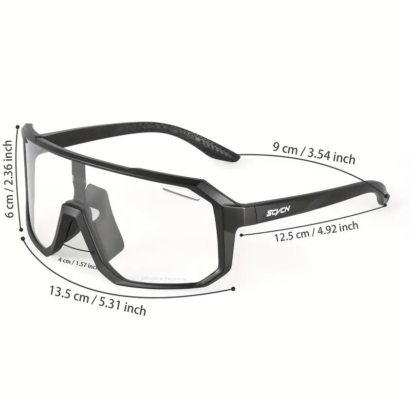 Technical size chart of smart cycling glasses