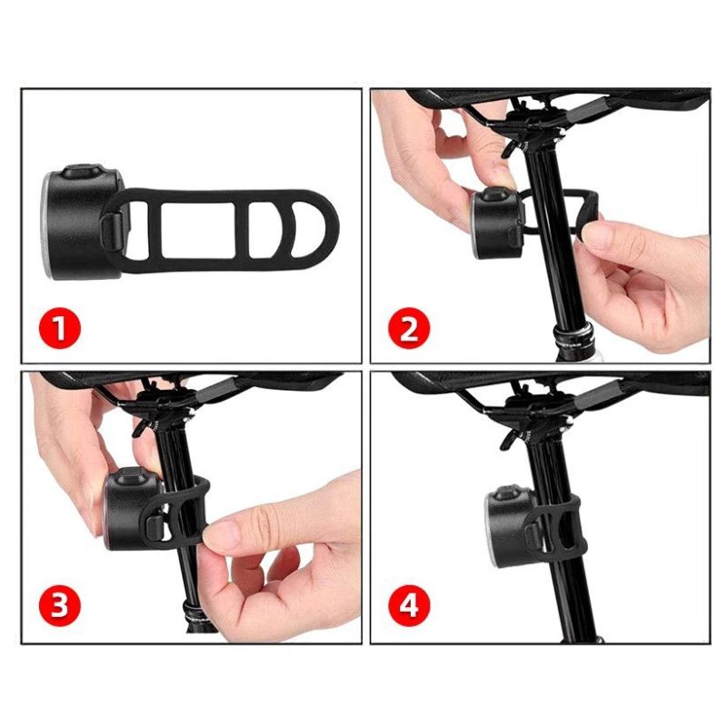 Step-by-step bike light mounting instructions