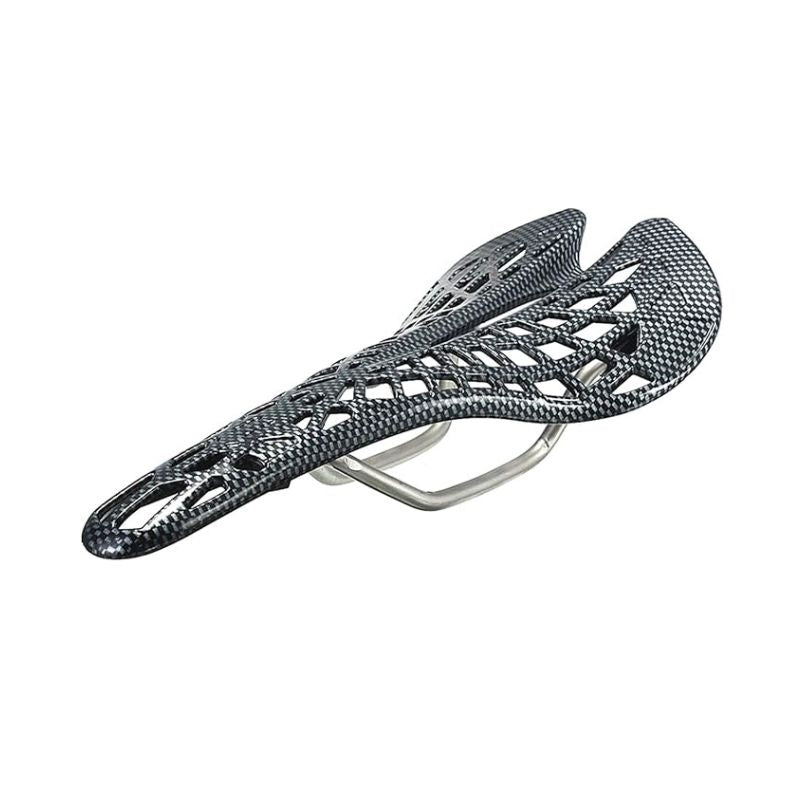 Lightweight bike seat angled view