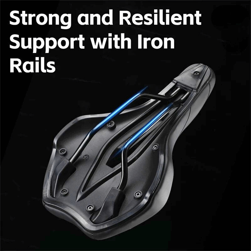 Aerodynamic hollow bike seat – front and back views