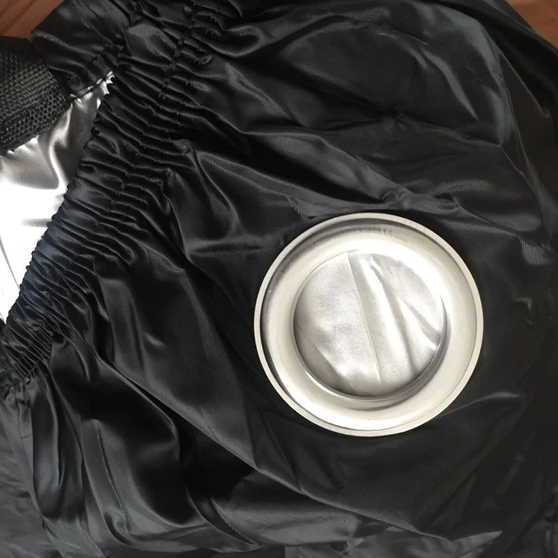 Close-up of bike lock hole and reinforced Oxford fabric detail